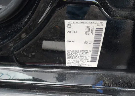 2020 Nissan Altima S Fwd from USA, damaged, VIN 1N4BL4BV2LC259758